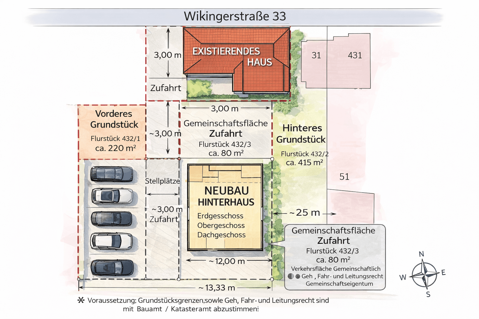 Lageplan mit Baugrundstück